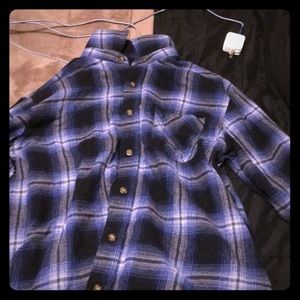 Blue and black flannel